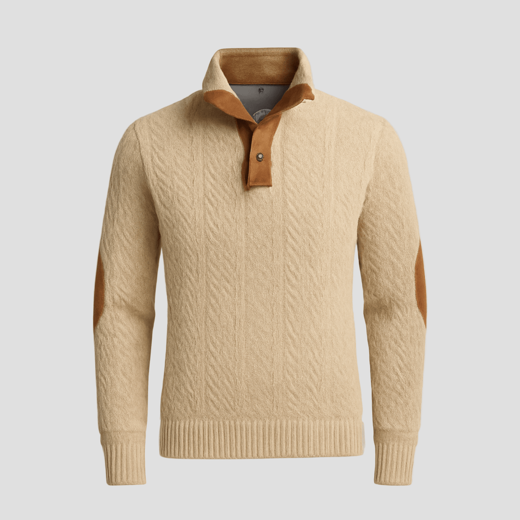 Brody | Zip-Up Sweater with Leather Accents