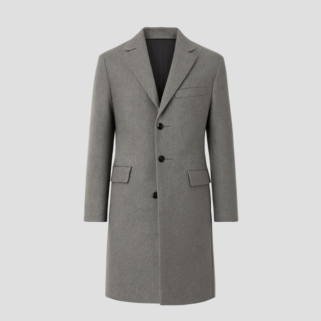Thomas Single-Breasted Notch Lapel Coat – styled view