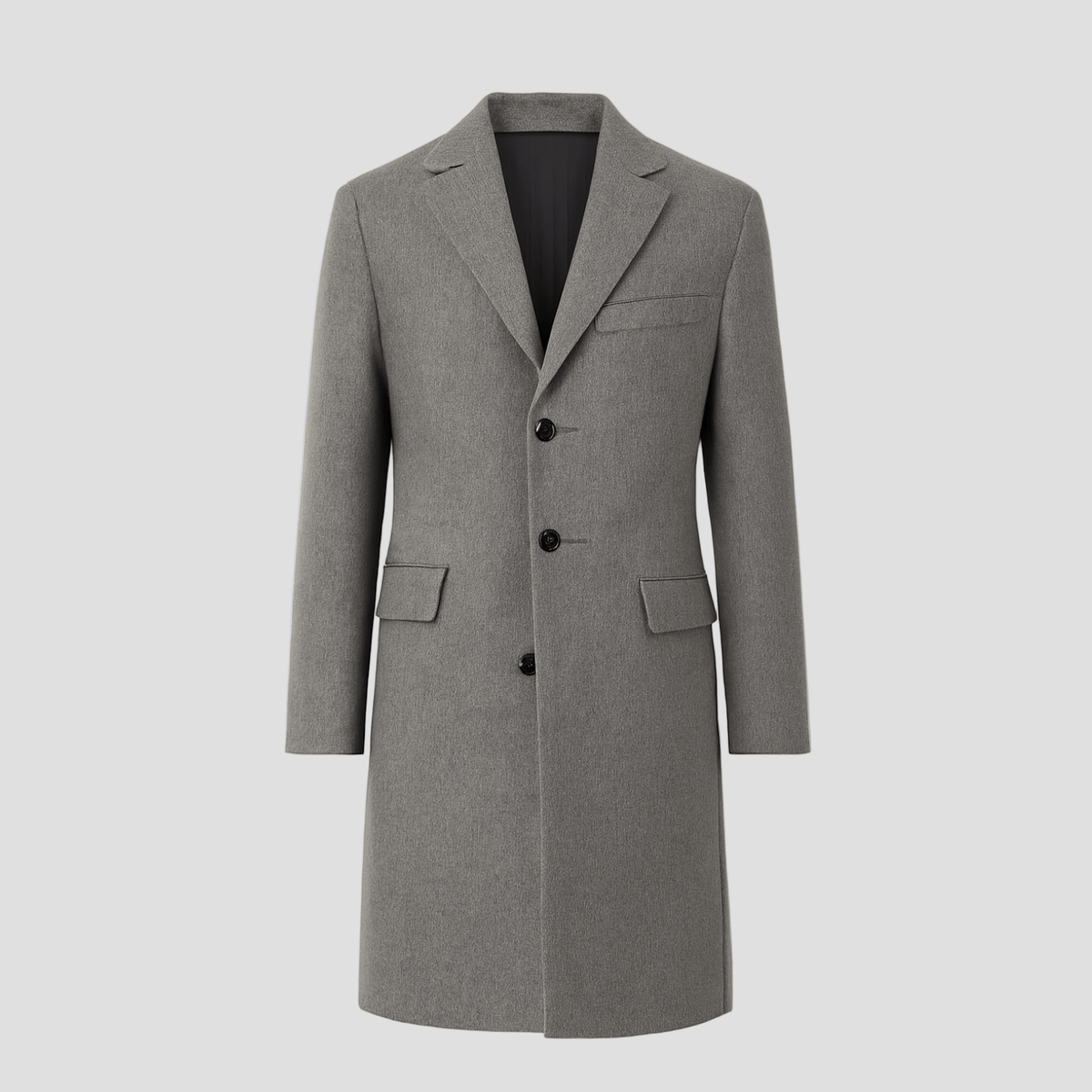 Thomas Single-Breasted Notch Lapel Coat – styled view