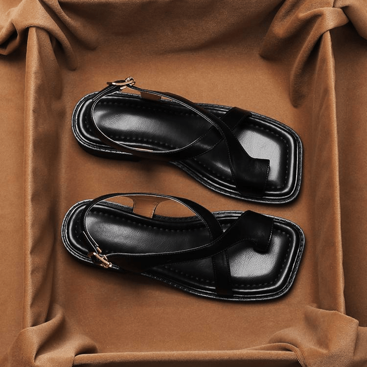 Ivy Cross Sandals | Italian Leather, Orthopedic Cushioned Footbed - 7