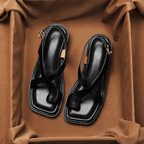 Ivy Cross Sandals | Italian Leather, Orthopedic Cushioned Footbed - 2