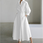 Alora | Elegant Front Wrap Collared Maxi Dress