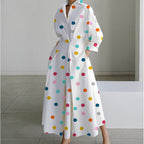 Alora | Elegant Front Wrap Collared Maxi Dress
