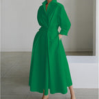 Alora | Elegant Front Wrap Collared Maxi Dress