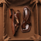 Ivy Cross Sandals | Italian Leather, Orthopedic Cushioned Footbed - 3