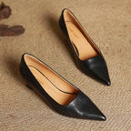 Sera Leather Heels | Top-Grain Cowhide, Elegant 4.5 cm Kitten Heel - 14