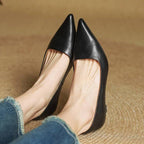 Sera Leather Heels | Top-Grain Cowhide, Elegant 4.5 cm Kitten Heel - 13