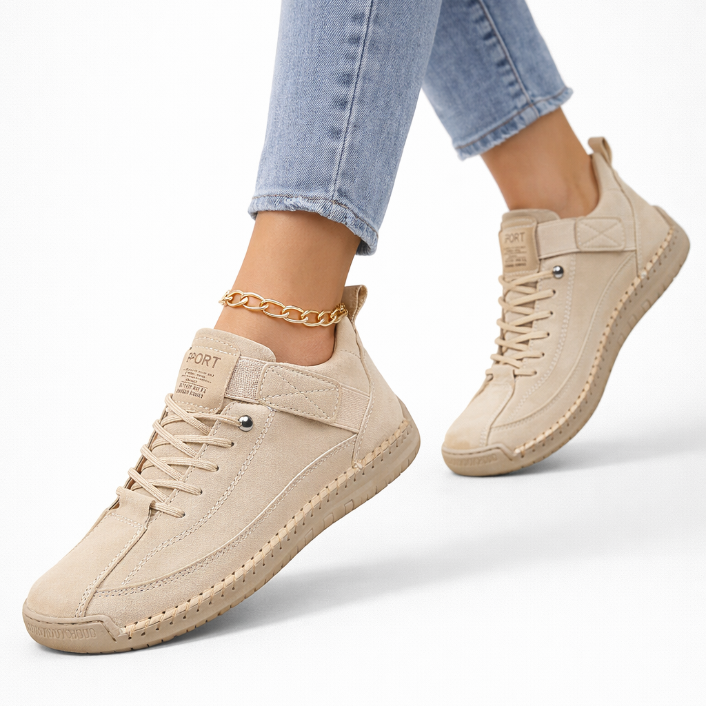 Olivia orthopedic sneakers in navy blue, featuring a comfortable, cushioned design for everyday wear. 0