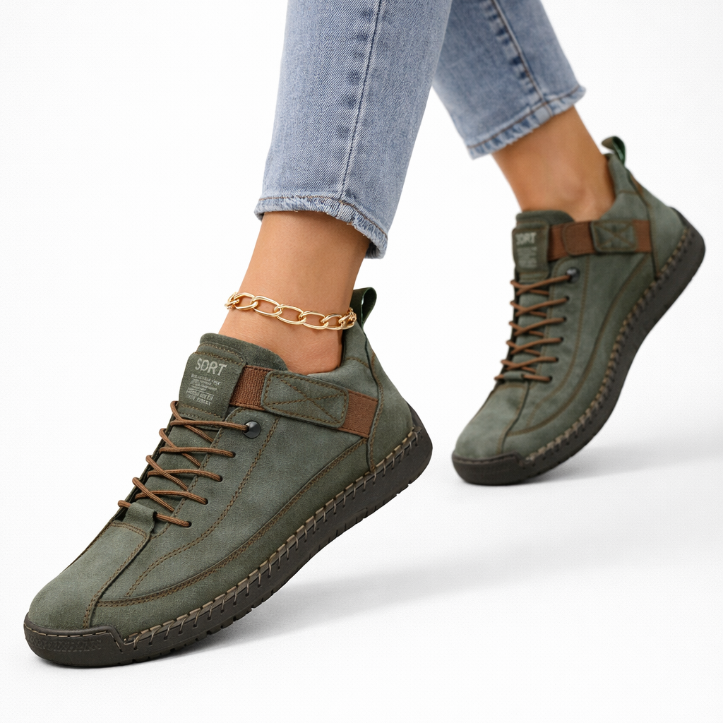 Olivia orthopedic sneakers in navy blue, featuring a comfortable, cushioned design for everyday wear. 3