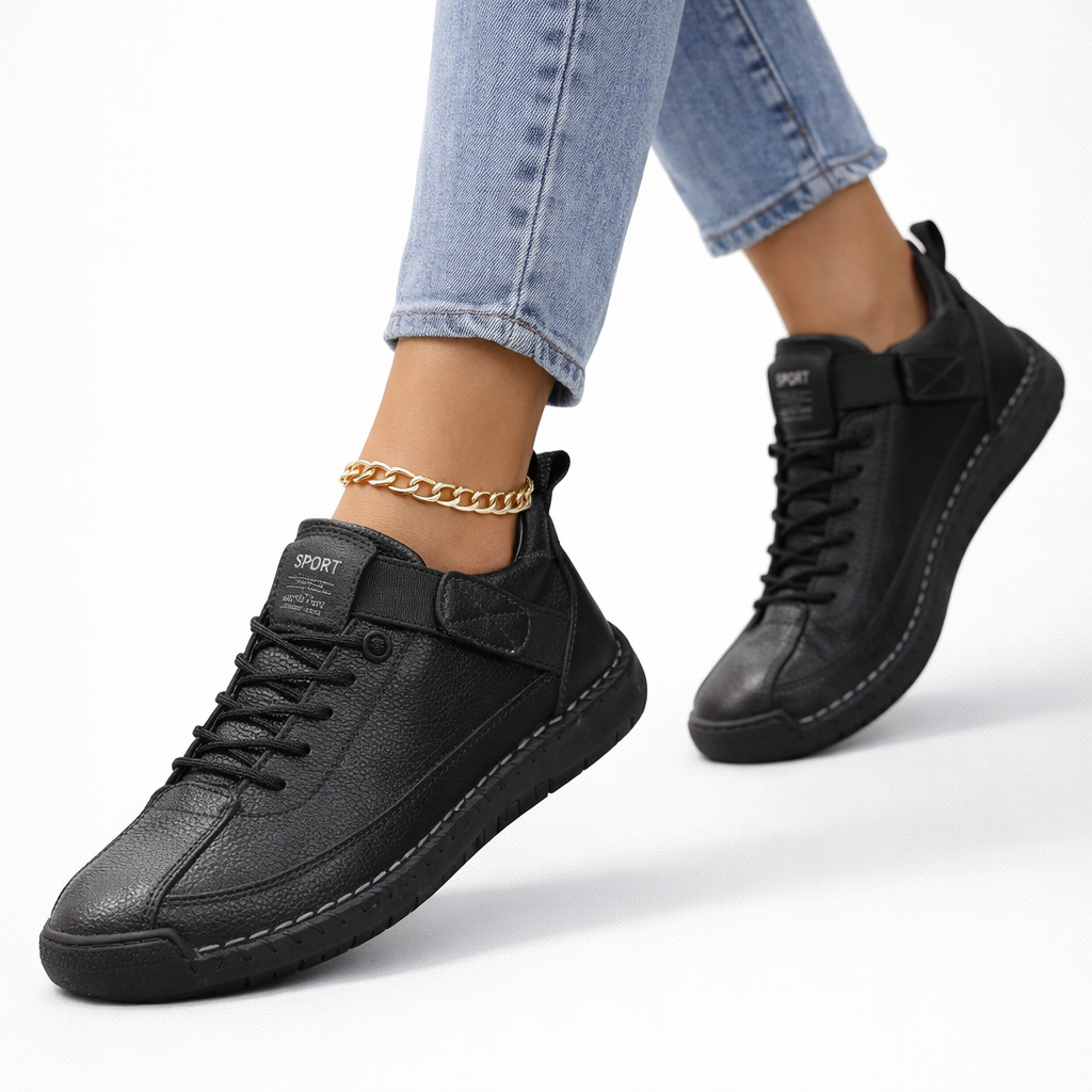 Olivia orthopedic sneakers in navy blue, featuring a comfortable, cushioned design for everyday wear. 5