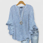 Althea | Elegant Ruffle Sleeve Floral Blouse