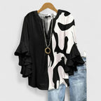 Althea | Elegant Ruffle Sleeve Floral Blouse
