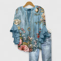 Althea | Elegant Ruffle Sleeve Floral Blouse