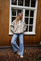 Emma Ecru Floral Fleece – front view