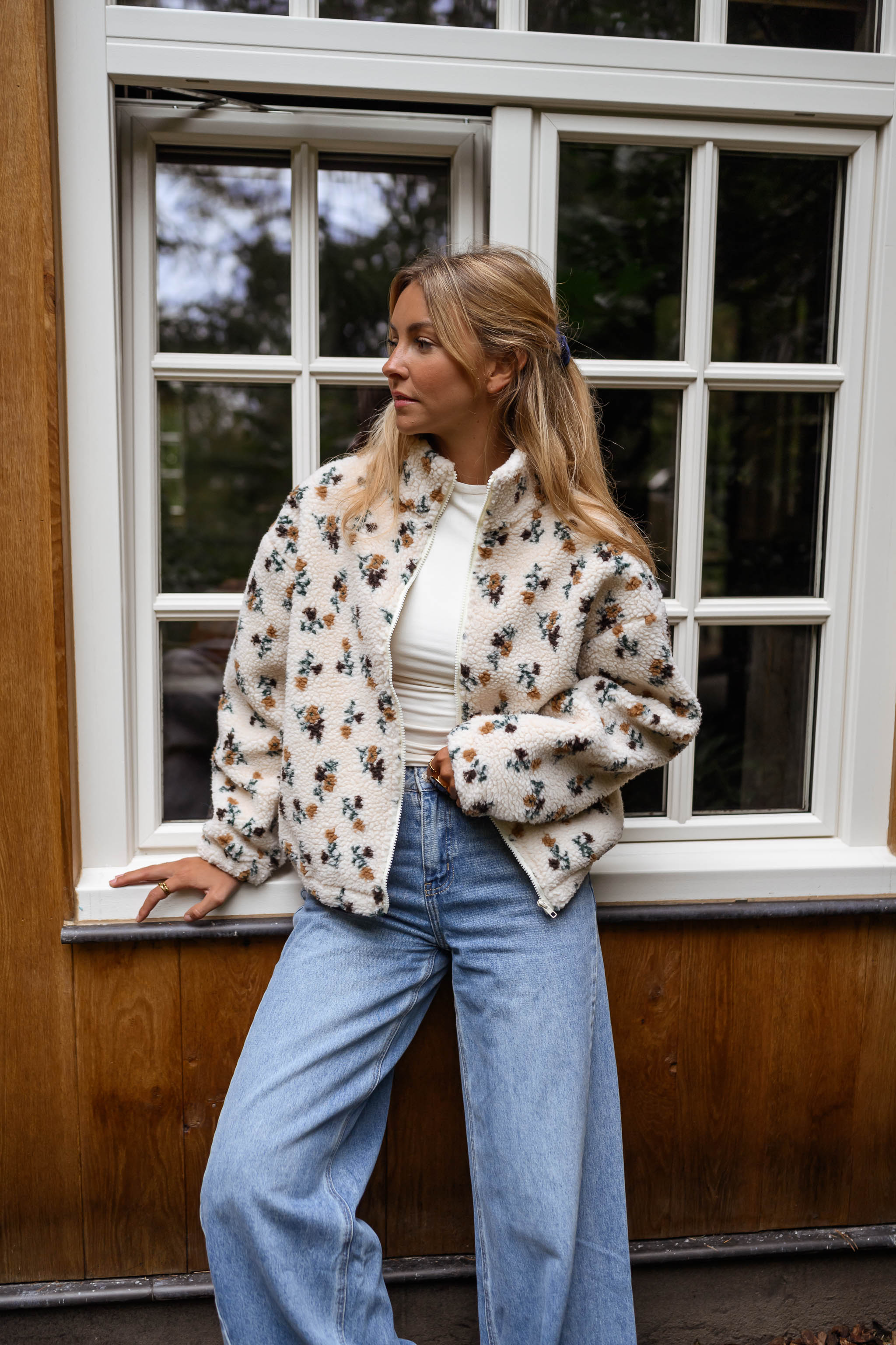 Emma | Fleece Ecru Floral