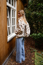 Emma Ecru Floral Fleece – close-up