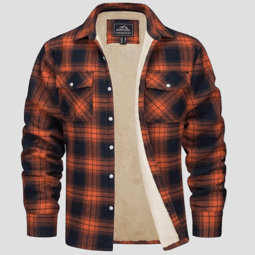 Cameron Checkered Fleece Flannel Jacket – front view