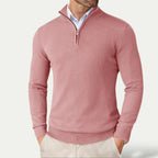Tobias | Men's Cashmere blend Pullover with Half Zip and Long Sleeves