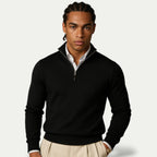 Tobias | Men's Cashmere blend Pullover with Half Zip and Long Sleeves