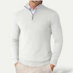 Tobias | Men's Cashmere blend Pullover with Half Zip and Long Sleeves