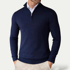 Tobias | Men's Cashmere blend Pullover with Half Zip and Long Sleeves