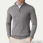 Tobias | Men's Cashmere blend Pullover with Half Zip and Long Sleeves