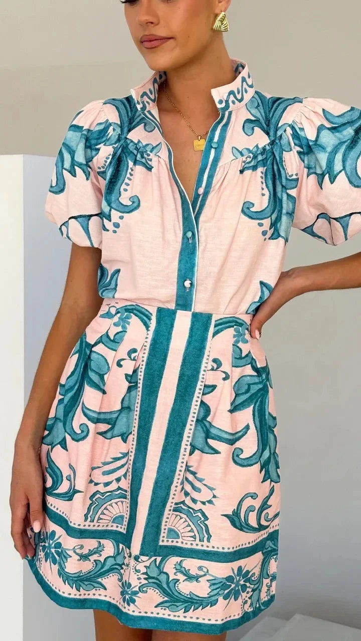 Kelsey | Linen Floral Cocktail Dress
