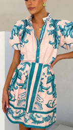 Kelsey | Linen Floral Cocktail Dress