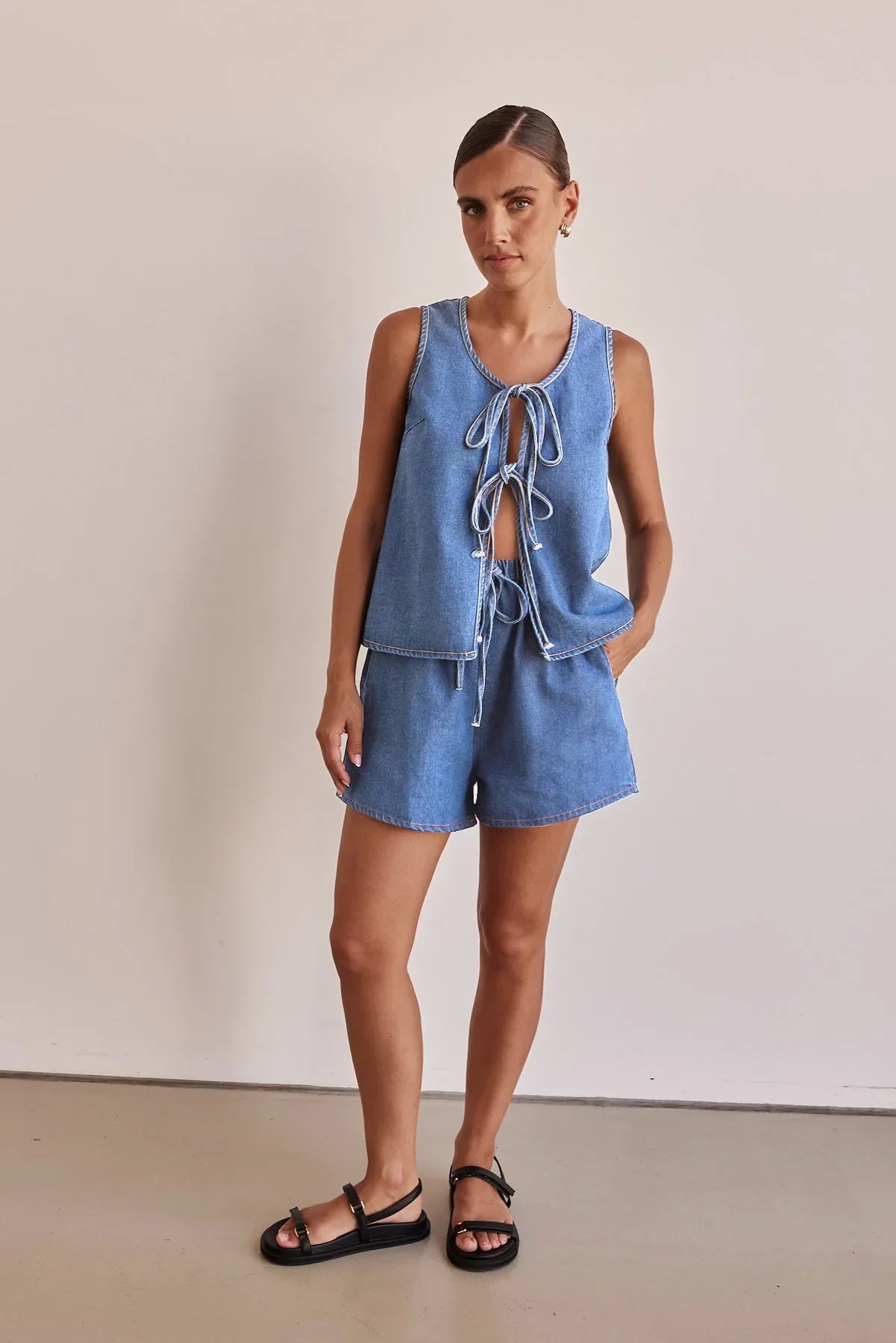 Doretta | Denim Tie Set