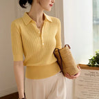 Amy | Ribbed Knit Polo