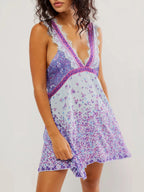Sienna | Lace-Trim Floral Mini Dress