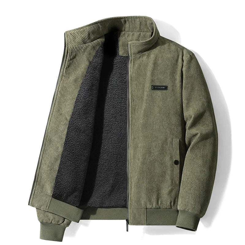 Udo Men's Fleece-Lined Corduroy Jacket by Vera Noir – detail view