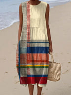 Elena | Elegant Art Midi Dress