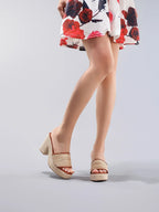 Célie | Natural Woven Heels
