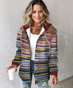 Highland Plaid Hooded Coat – front view