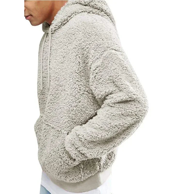 Mason teddy fleece pullover hoodie, hood detail