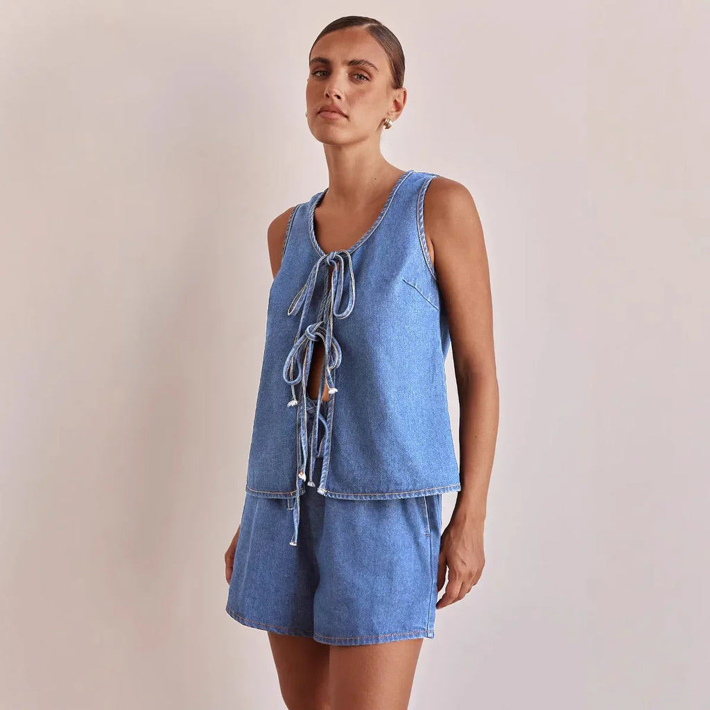 Doretta | Denim Tie Set