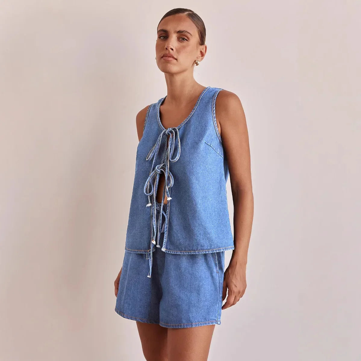 Doretta | Denim Tie Set