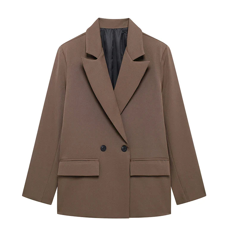 Willshela | Vintage Double-Breasted Blazer with Pockets