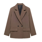 Willshela | Vintage Double-Breasted Blazer with Pockets
