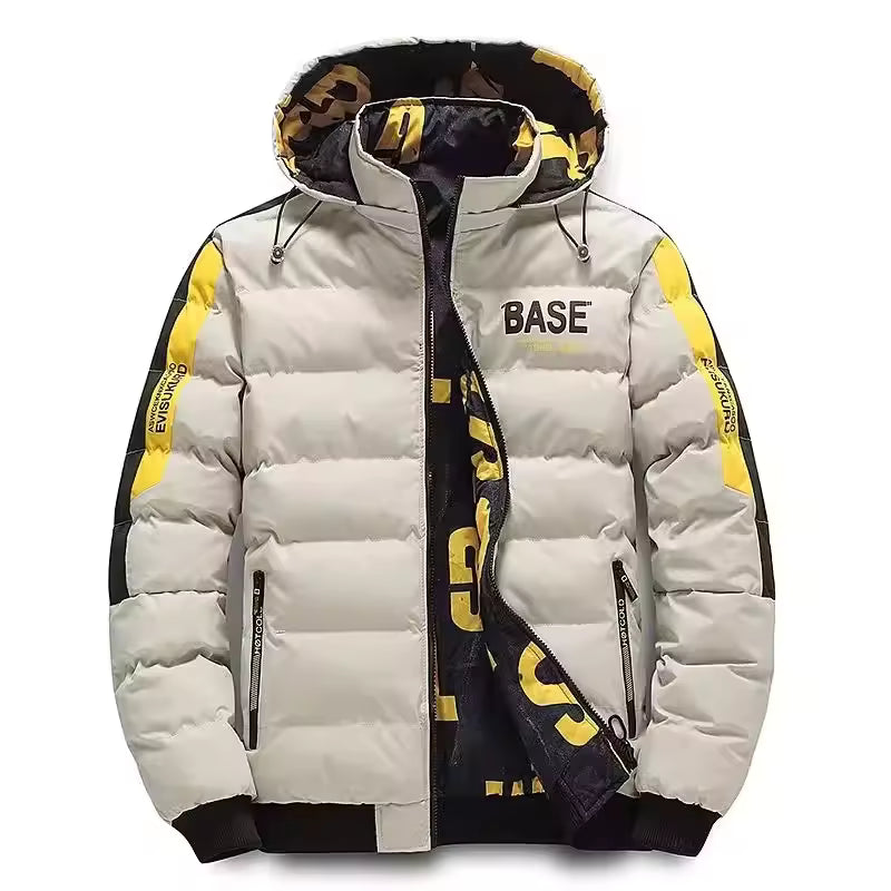 Calvin | Quilted Ribbed Hem Hooded Winter Jacket