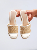 Célie | Natural Woven Heels