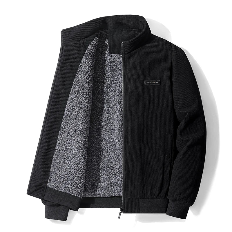 Udo Men's Fleece-Lined Corduroy Jacket by Vera Noir – back view