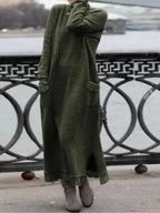 Delphine - Casual and warm long velvet dress
