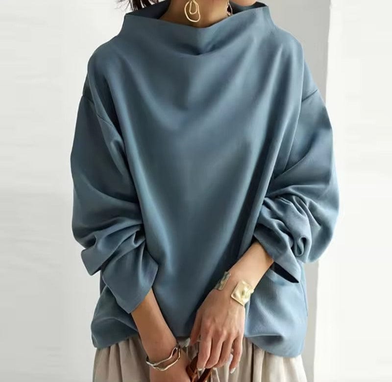 Elly High-Neck Casual Top – back view
