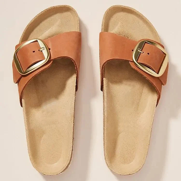 Brielle | Buckle Cork Orthopedic Slides