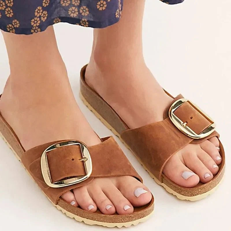 Brielle | Buckle Cork Orthopedic Slides