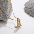 Cowgirl Boot Necklace – front view