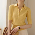 Amy | Ribbed Knit Polo
