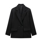 Willshela | Vintage Double-Breasted Blazer with Pockets